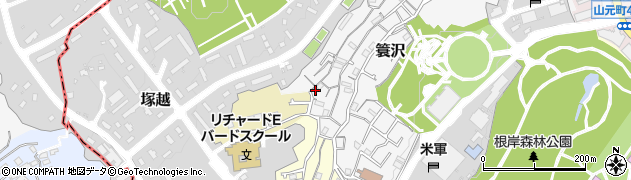 神奈川県横浜市中区簑沢96周辺の地図