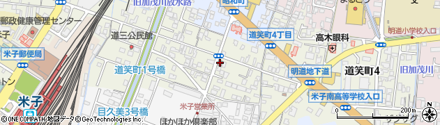 米子道笑町三郵便局周辺の地図