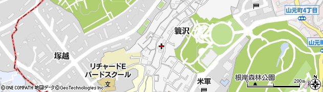 神奈川県横浜市中区簑沢87周辺の地図
