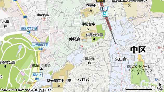 〒231-0839 神奈川県横浜市中区仲尾台の地図
