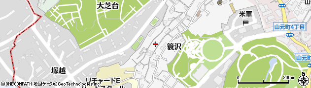 神奈川県横浜市中区簑沢100周辺の地図