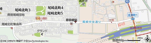 尾崎バスターミナル周辺の地図