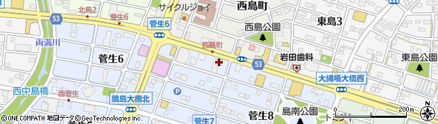 モスバーガー岐阜島店周辺の地図