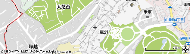 神奈川県横浜市中区簑沢101周辺の地図