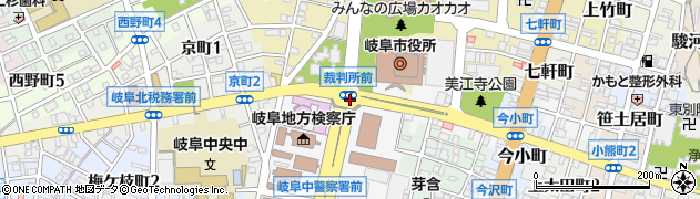 市民会館・裁判所前周辺の地図