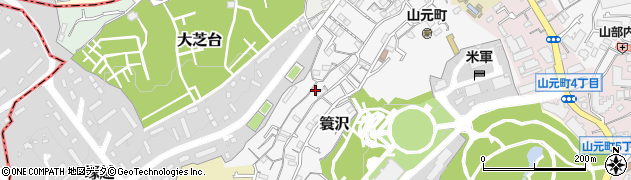 神奈川県横浜市中区簑沢102周辺の地図
