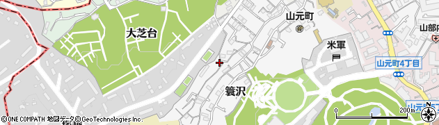 神奈川県横浜市中区簑沢121周辺の地図