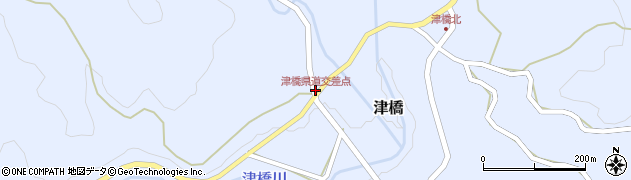 津橋県道交差点周辺の地図