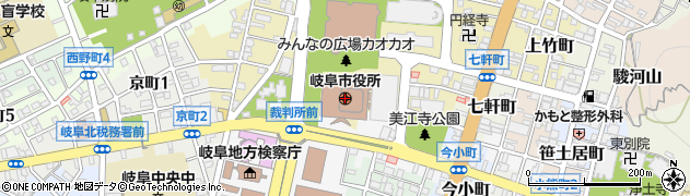 岐阜市役所内郵便局 ＡＴＭ周辺の地図