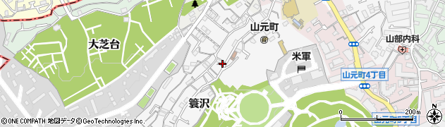 神奈川県横浜市中区簑沢76周辺の地図