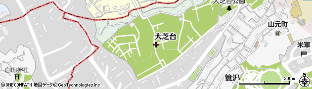 神奈川県横浜市中区大芝台周辺の地図