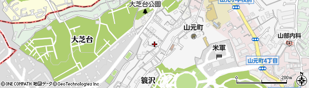 神奈川県横浜市中区簑沢106周辺の地図