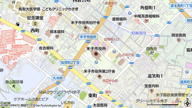 〒683-0000 鳥取県米子市（以下に掲載がない場合）の地図