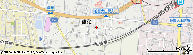 鳥取県米子市熊党周辺の地図