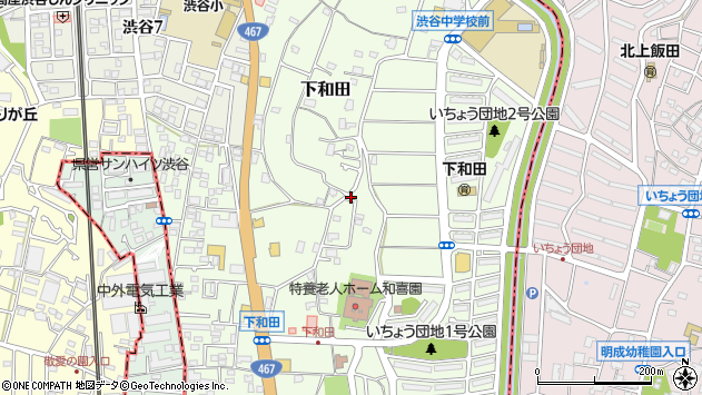 〒242-0015 神奈川県大和市下和田の地図