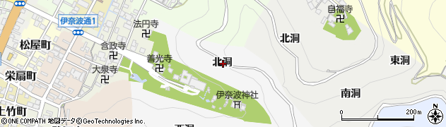 岐阜県岐阜市伊奈波山北洞周辺の地図