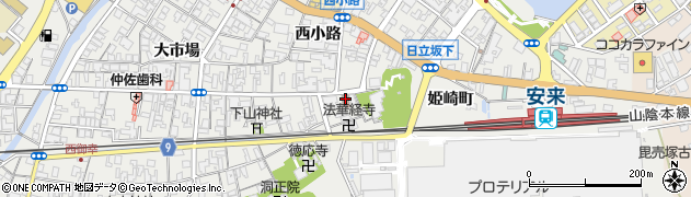 安来中郵便局 ＡＴＭ周辺の地図