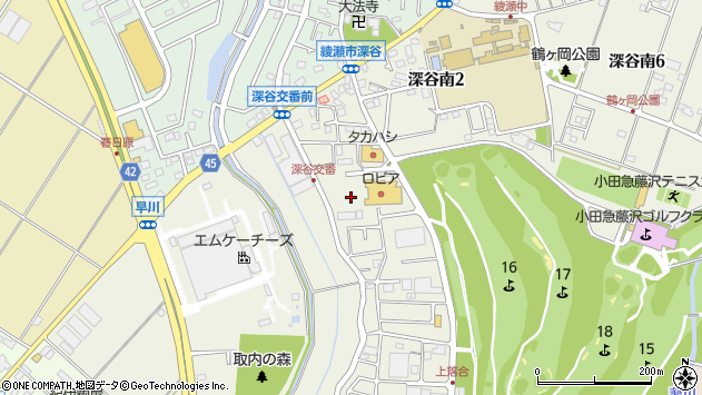 〒252-1106 神奈川県綾瀬市深谷南の地図