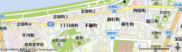 岐阜県岐阜市不動町周辺の地図