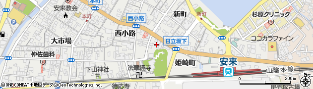 島根県安来市安来町（東小路）周辺の地図