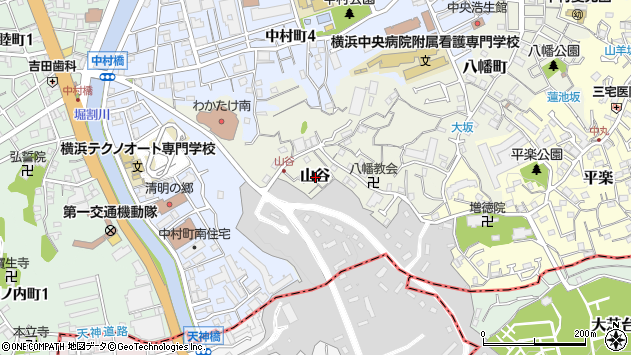 〒232-0036 神奈川県横浜市南区山谷の地図
