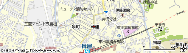 島根県松江市中組周辺の地図