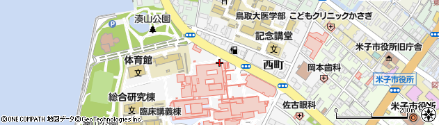鳥取県米子市西町周辺の地図