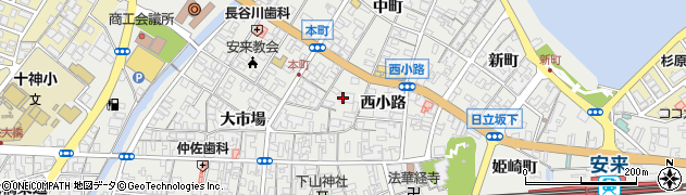 島根県安来市安来町（西小路）周辺の地図