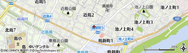 岐阜島郵便局周辺の地図