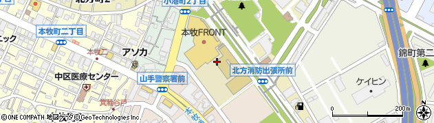 神奈川県横浜市中区小港町周辺の地図