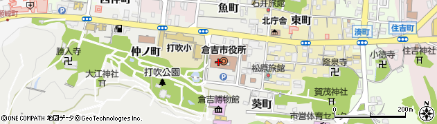 倉吉市役所　上下水道局お客様センター周辺の地図
