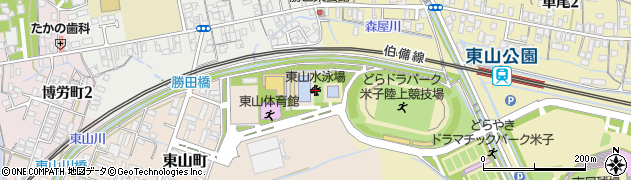 鳥取県営東山水泳場周辺の地図
