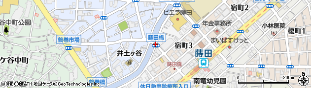 蒔田橋周辺の地図