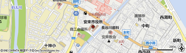 島根県安来市周辺の地図