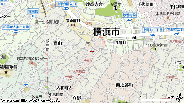 〒231-0846 神奈川県横浜市中区大和町の地図