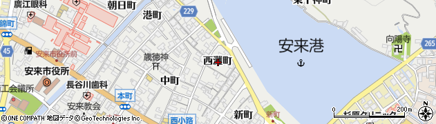 島根県安来市安来町（西灘町）周辺の地図