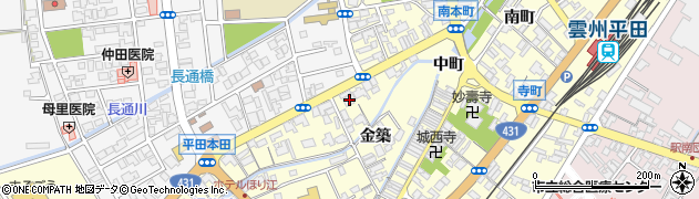 島根県出雲市平田町金築1467周辺の地図