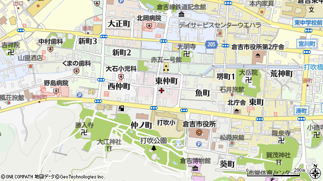 〒682-0826 鳥取県倉吉市東仲町の地図