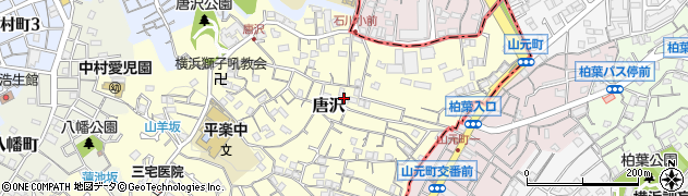 神奈川県横浜市南区唐沢周辺の地図