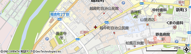 鳥取県倉吉市越中町周辺の地図
