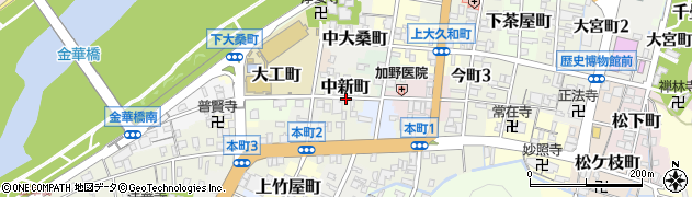 岐阜県岐阜市中新町周辺の地図