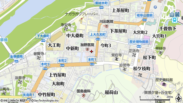〒500-8024 岐阜県岐阜市上新町の地図