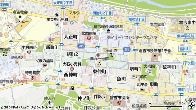 〒682-0861 鳥取県倉吉市新町の地図