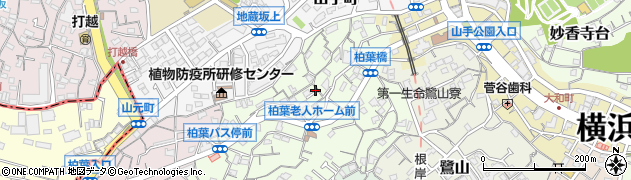 神奈川県横浜市中区柏葉周辺の地図