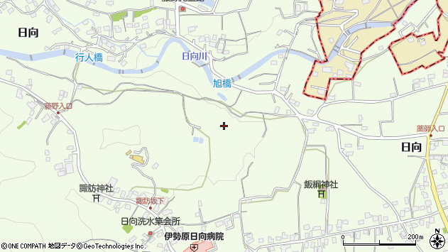 〒259-1101 神奈川県伊勢原市日向の地図