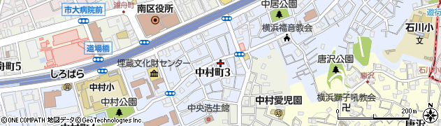 中村東公園　駐車場D周辺の地図