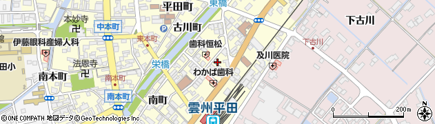 島根県出雲市平田町若葉町周辺の地図