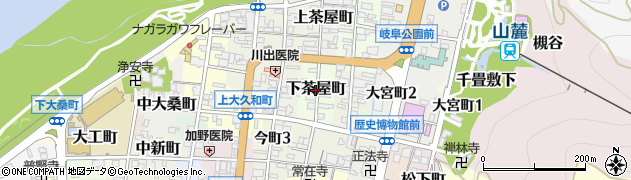 岐阜県岐阜市下茶屋町周辺の地図