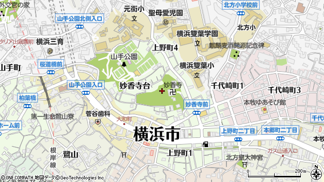 〒231-0841 神奈川県横浜市中区妙香寺台の地図