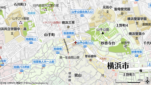 〒231-0849 神奈川県横浜市中区麦田町の地図